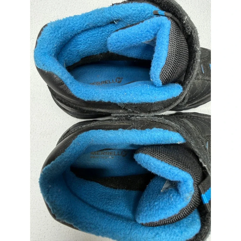 Merrell Kids Moab Polar Mid Strap 2.0 Waterproof Winter‎ Boots Black Blue 11M